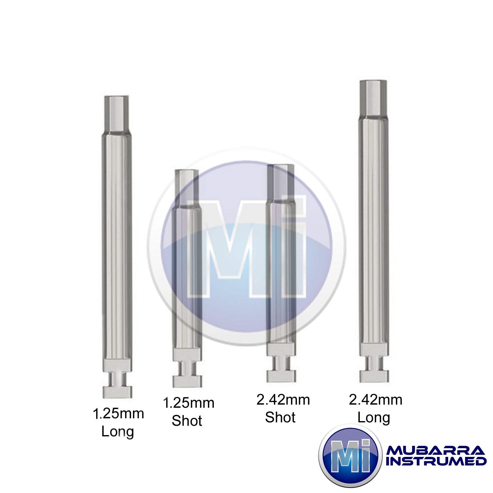 Dental Implant Hand Hex Driver Abutment 1.25mm & 2.42mm Shot Long Black Head 4/6