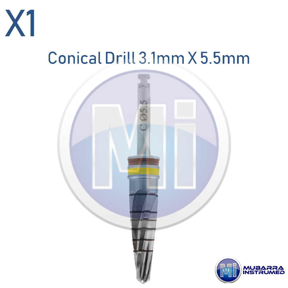 10Pcs Conical Drills Set Dental Implant Surgical Surgery