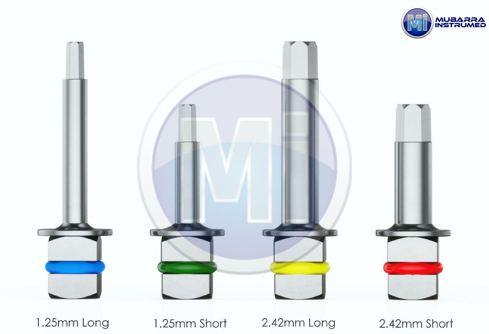4pcs Dental Hex Driver for Implant Abutment Screws 1.25mm & 2.42mm Long Short