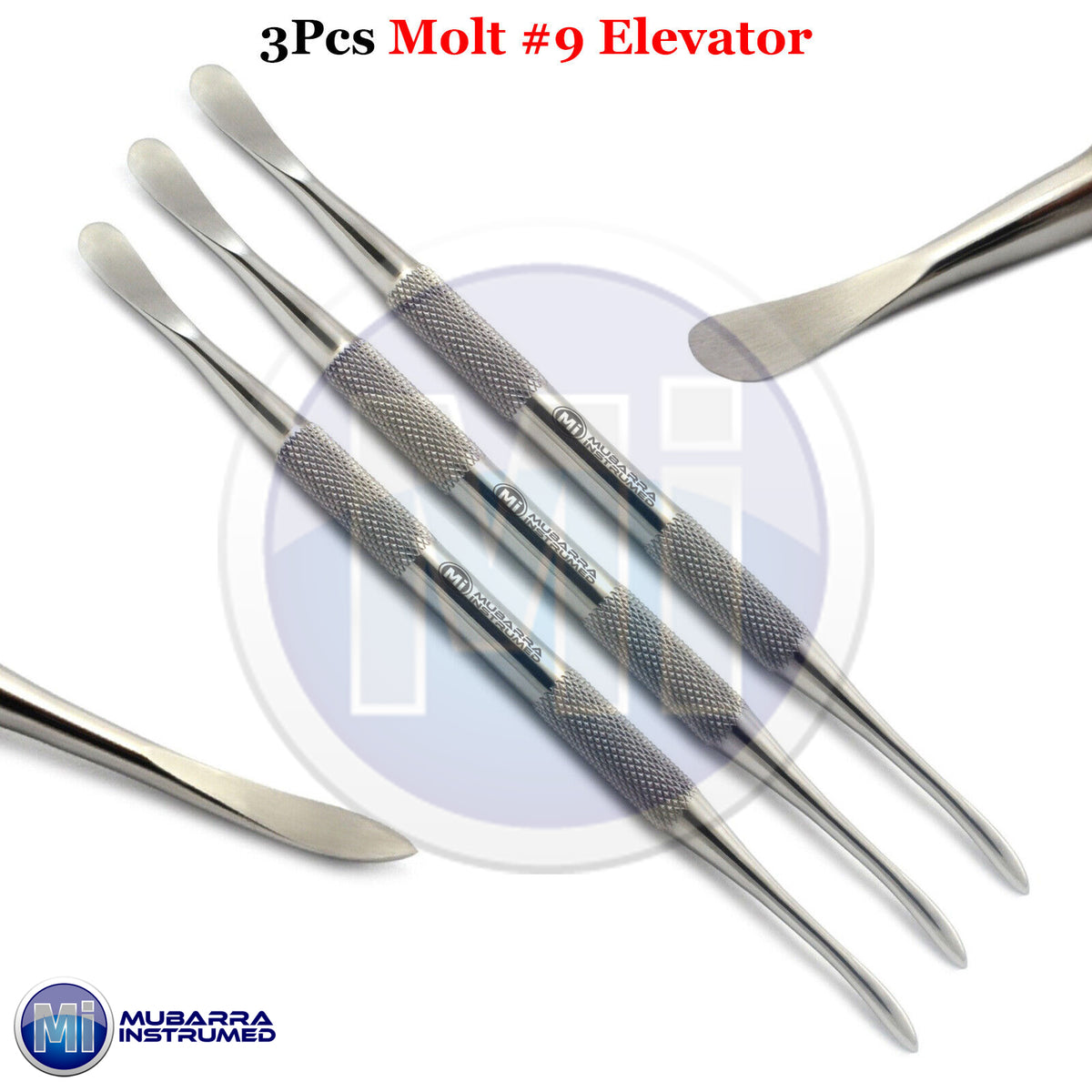 3Pcs Dental Molt #9 Periosteal Elevator Reflecting Mucoperiosteum Surgical Tools