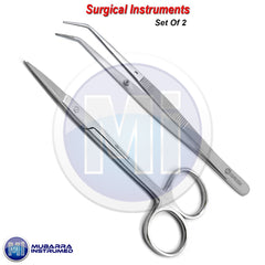 Dental London College Tweezers Serrated Tip Tissue Suture Iris Gum Scissors CE