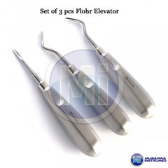 3Pcs Dental Root Elevators Oral Surgery PDL Luxating Apical Left,Right &straight