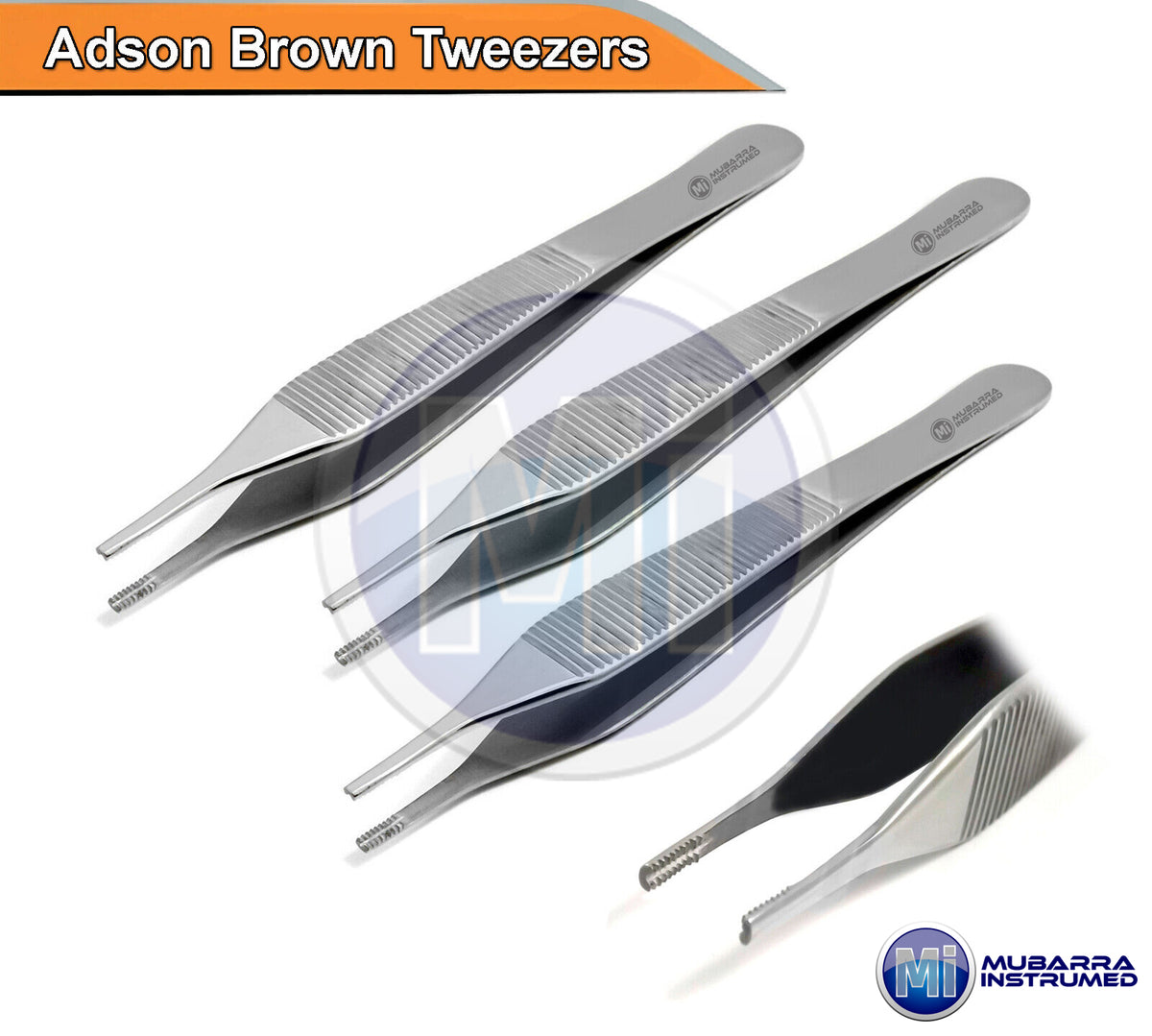 3pcs Adson Brown Tweezers Serrated Tip Cotton Dressing Forceps First Aid Tools