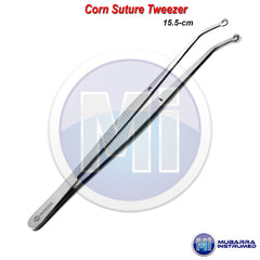 Dental Corn Suture Plier Angled Tissue Procedure Tweezer Surgical Eyelet Forceps