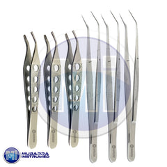 6pcs Cotton Dressing Forceps Cross Serrated Tip Medical Dental Tweezers