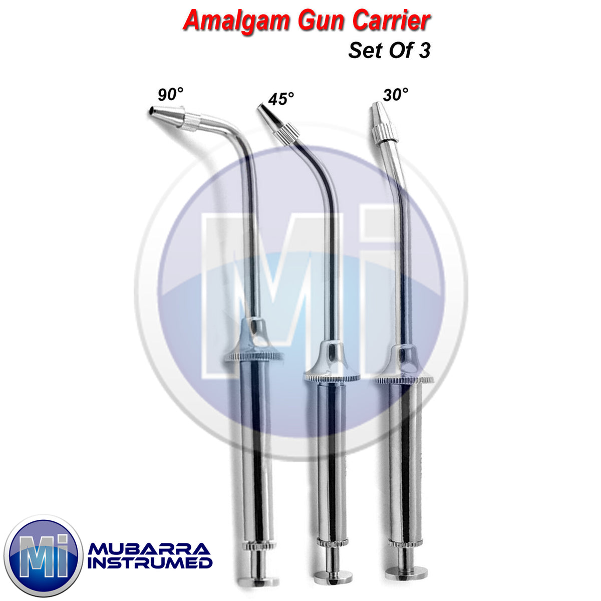 Set of 3 Dental Amalgam Carrier Syringes Gun Restorative Filling Instruments CE