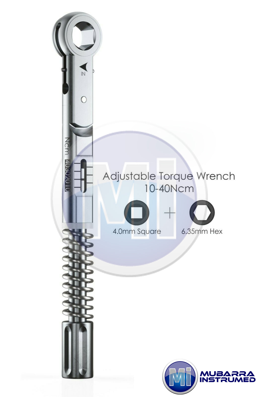 Dental Implant Torque Wrench Ratchet Universal 10-45Ncm 6.35mm Hex 4.0 Square