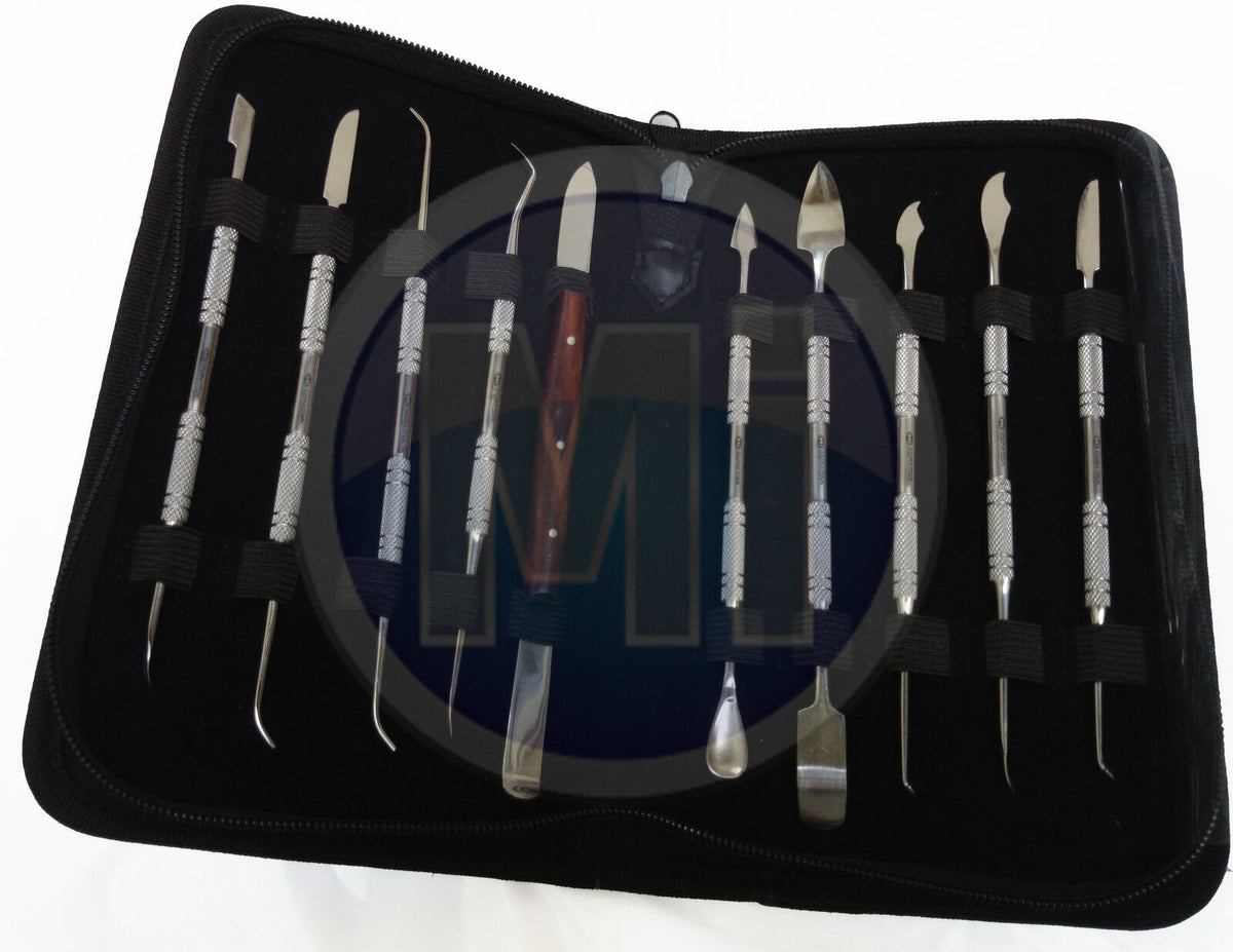 Dental Lab Waxing Carving Tools Kit Surgical Stainless Steel Scalers Figs ISO CE