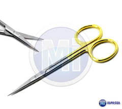 3pcs Iris Scissor Straight Dental Surgical Gum Scissors Half Gold Shears Lab