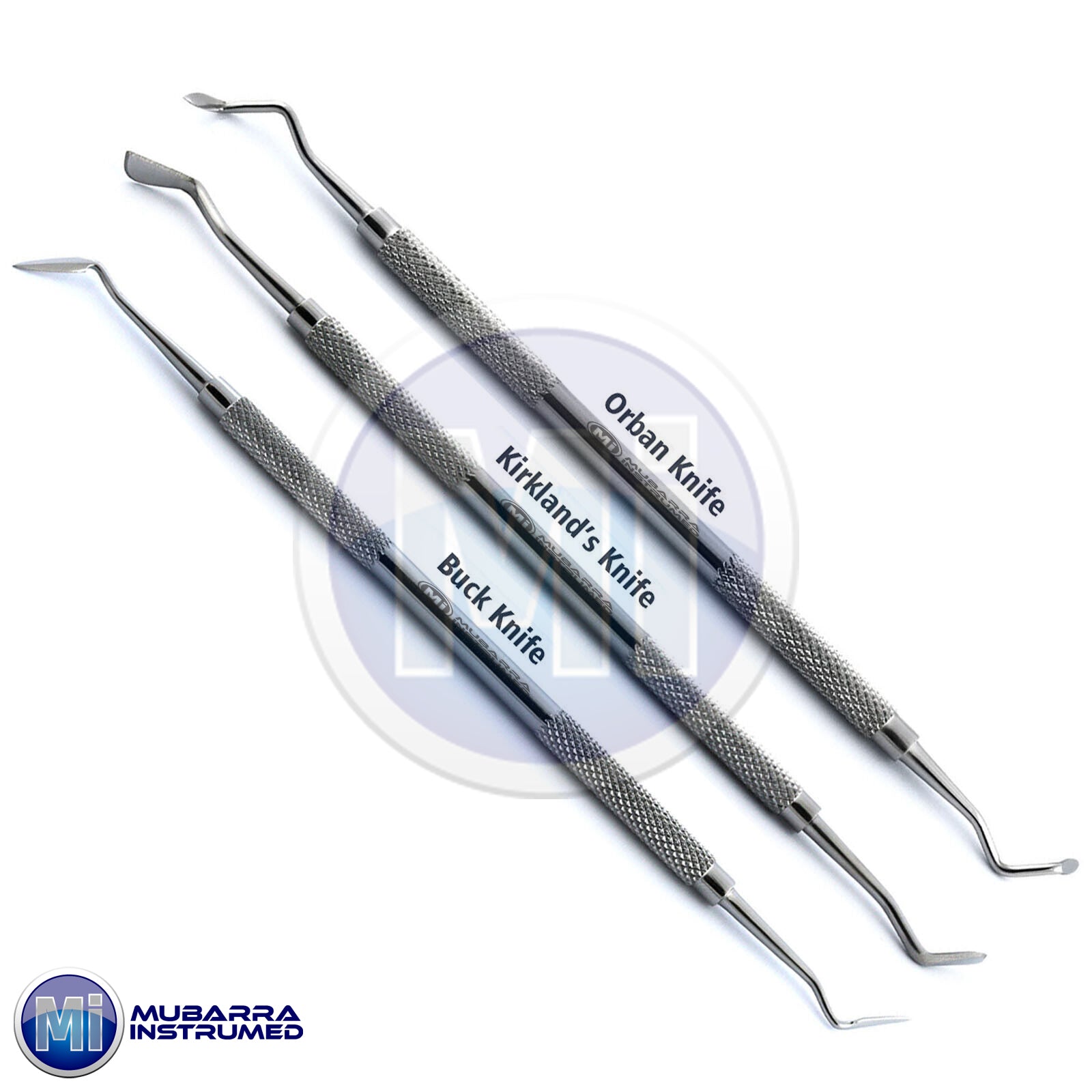 3Pcs Dental Periodontal Orban Buck Kirkland Knife Interproximal Tissue Excise