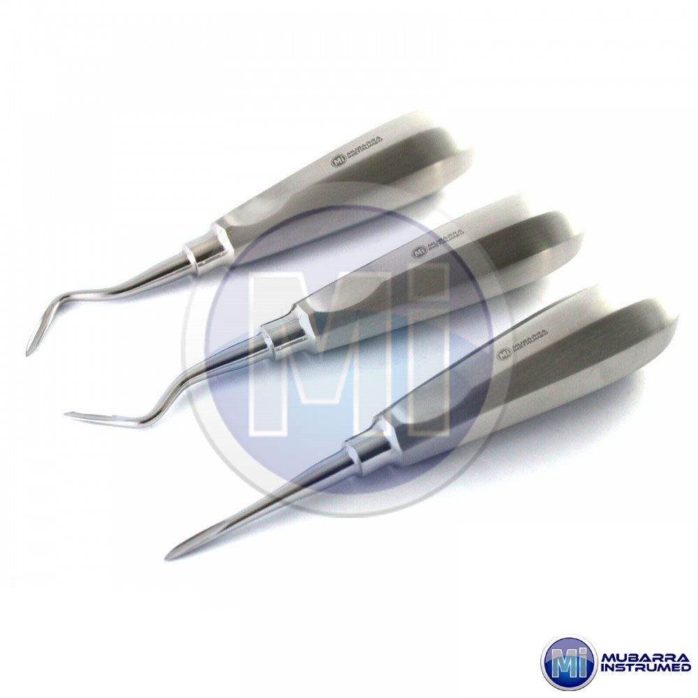 3Pcs Dental Root Elevators Oral Surgery PDL Luxating Apical Left,Right &straight