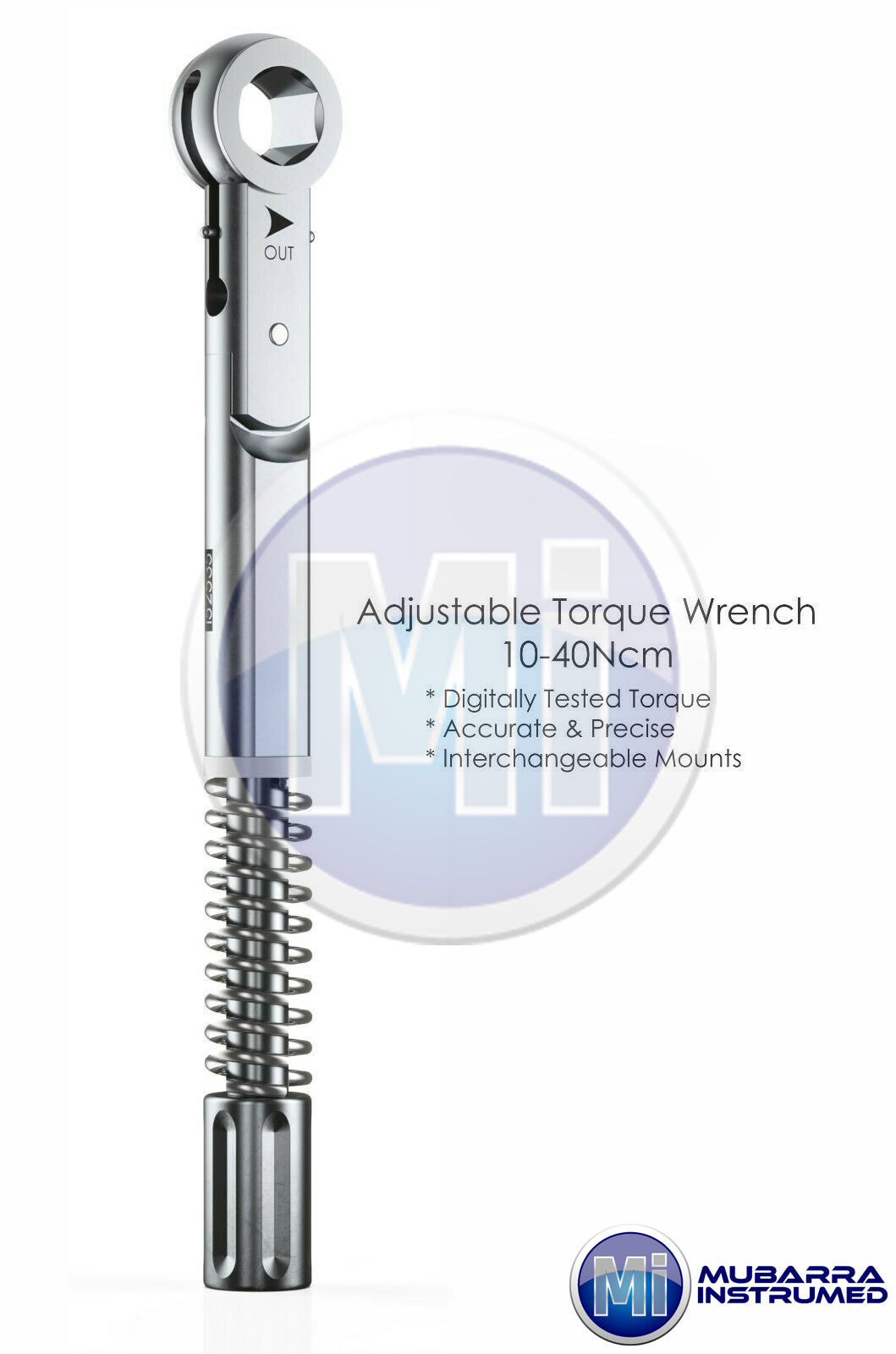 Dental Implant Torque Wrench Ratchet Universal 10-45Ncm 6.35mm Hex 4.0 Square