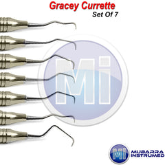 Set Of 7 Surgical Hygiene Scalers Gracey Dental Curettes Perio Hollow Handle CE