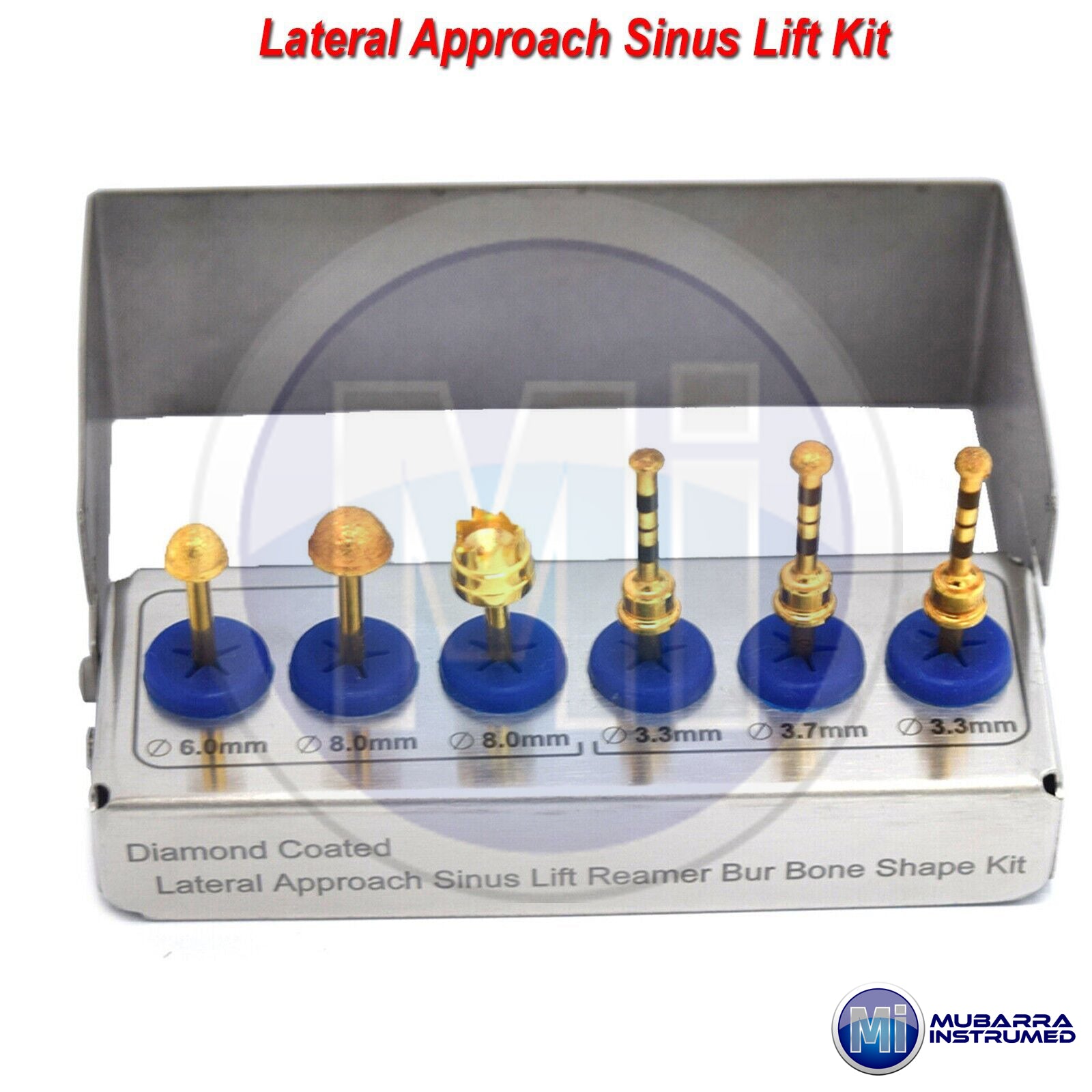 Dental Lateral Approach Drill Kit Sinus Lift Drills Membrane Diamond Coated Burs