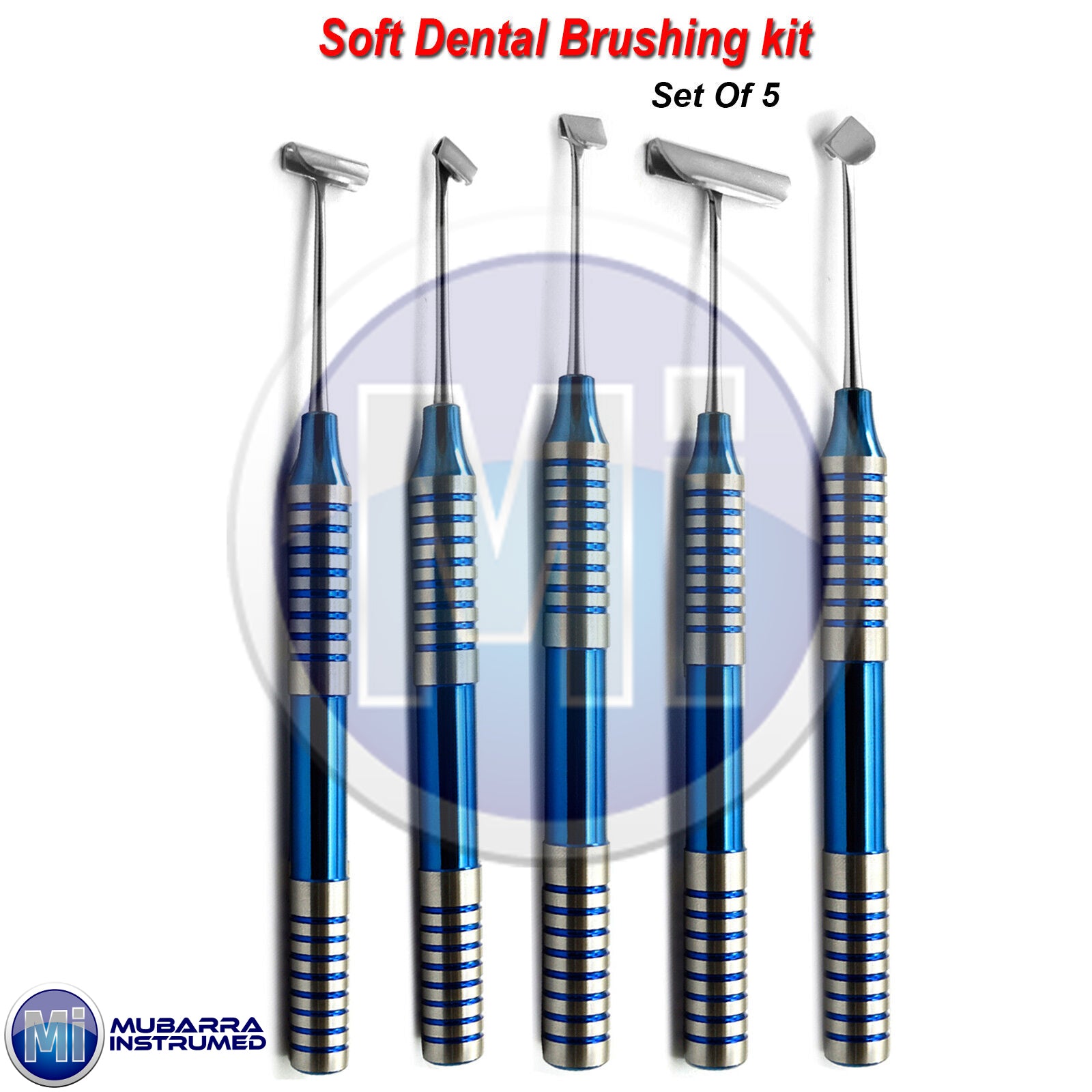 Set Of 5 Dental Instruments Implant Lingual Flaps Surgery Soft Brushing Kit CE