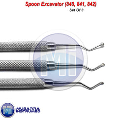 Set Of 3 Dental Restorative Excavators Endodontic Double Ended Instruments CE