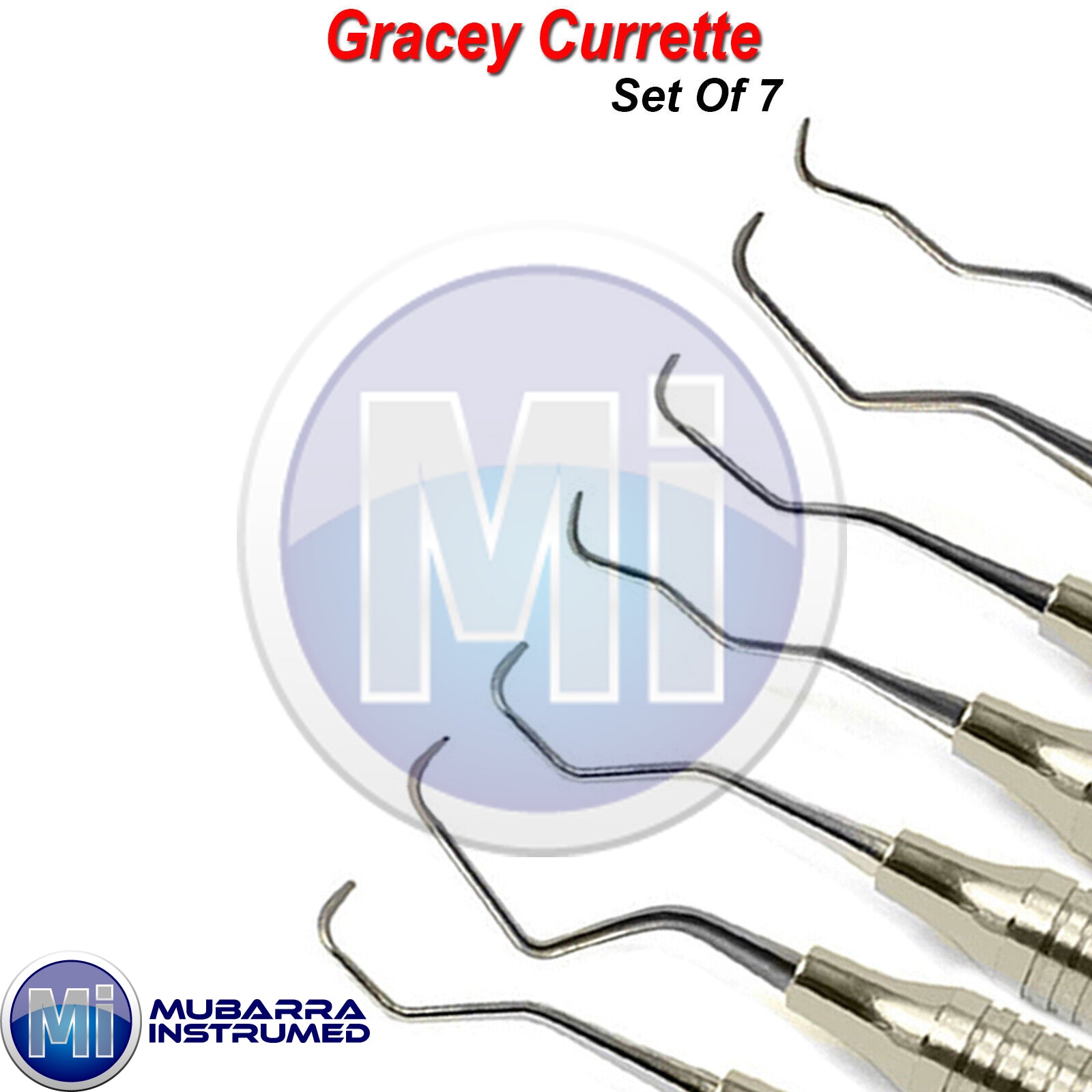 Set Of 7 Surgical Hygiene Scalers Gracey Dental Curettes Perio Hollow Handle CE