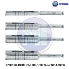 4 pcs Dental Long Trephine Set New Kit Surgical Instruments CE