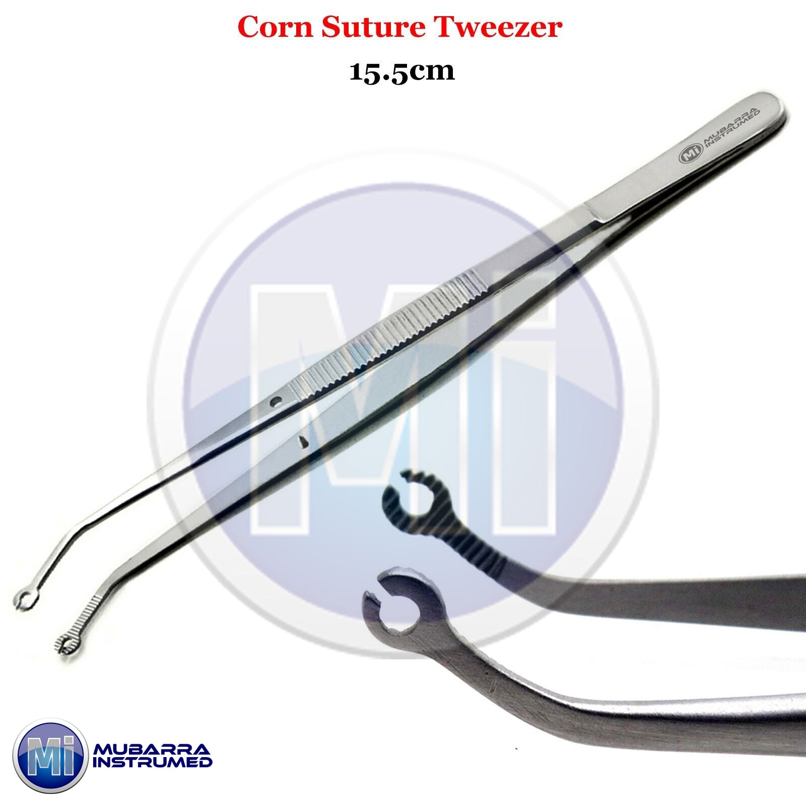 Dental Corn Suture Plier Angled Tissue Procedure Tweezer Surgical Eyelet Forceps